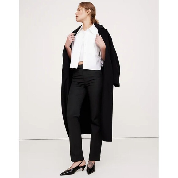 New Banana Republic Pants Size 12 Black Straight Sloan Mid-Rise Office Work - Picture 1 of 9